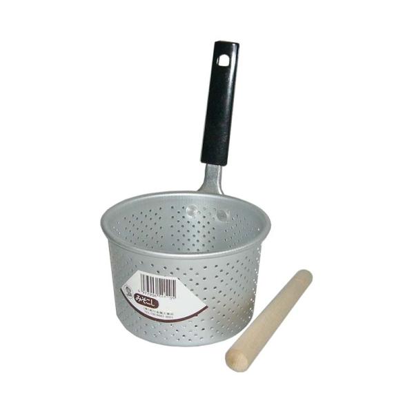 アルミ製 みそこし 大 (レンギ付) 前川金属工業所 味噌こし 味噌漉し レトロ 金TD