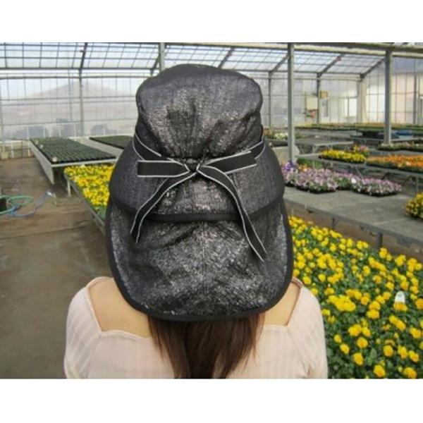 エレガント涼かちゃん ブラック 帽子+着脱式ケープ 槍木産業 うつぎ産業 熱中症対策 カ施 代引不可