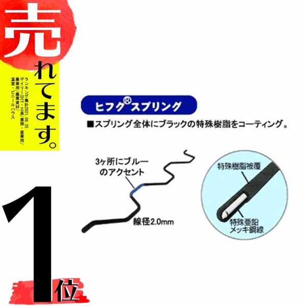 100本 被覆スプリング 長さ2m 東都興業 スプリング ビニールハウス フィルム固定 部材 部品 ...