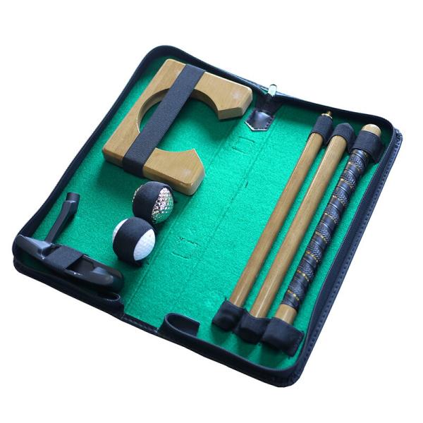 パタートラベルセット ゴルフ 持ち運び 高級 木製 練習 室内 コンパクト 渋Y H