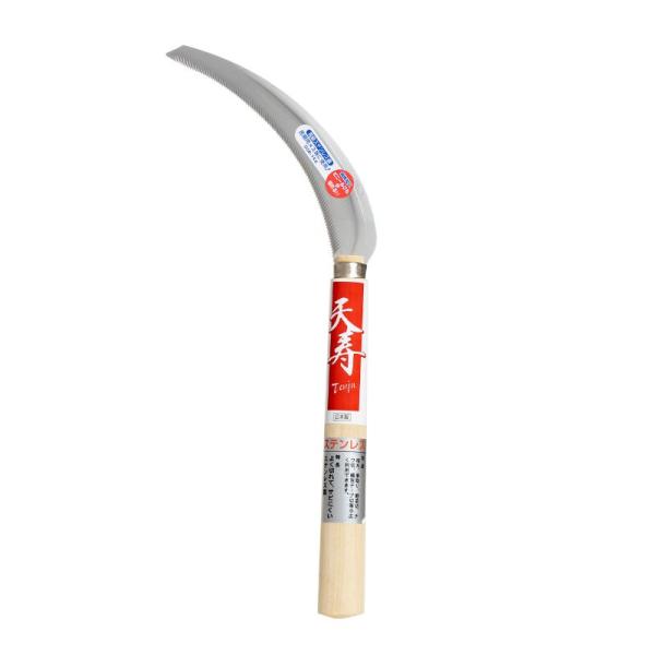 天寿 ステンレス鋸鎌 右利き用 K-16 刃長 170mm 柄長 210mm 国産 稲刈り 草刈り ...