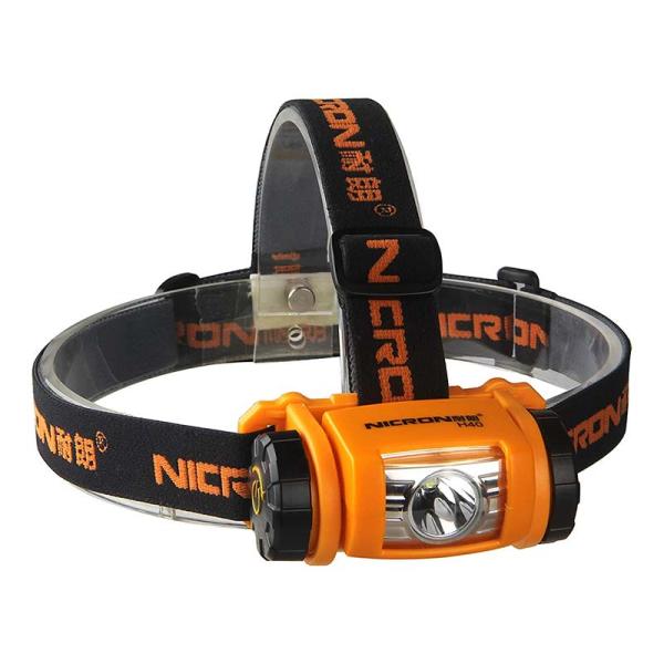 Nicron H40 シンプルヘッドライト 200LM 電池式 幅80mm LED 簡単 ON OF...