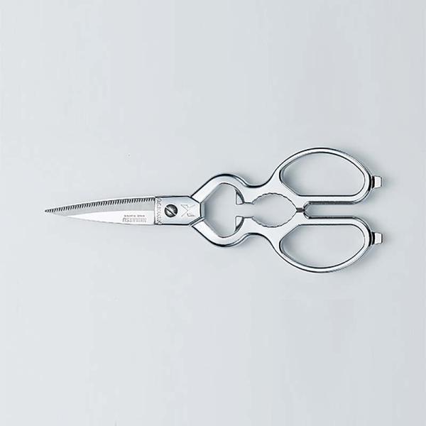 みまつ キッチン鋏 502 キッチンバサミ 刃 肉 野菜 ビニール 切る 栓抜き 瓶フタ 回す 缶フ...