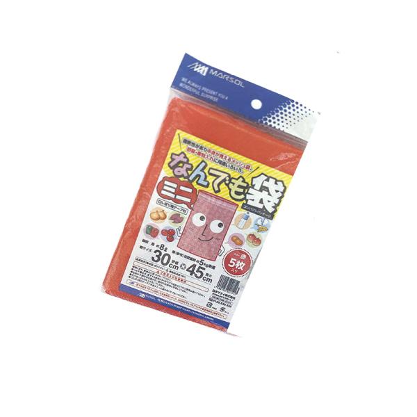 MARSOL なんでも袋ミニ 30×45cm 赤 5枚入り 日本マタイ 金TD