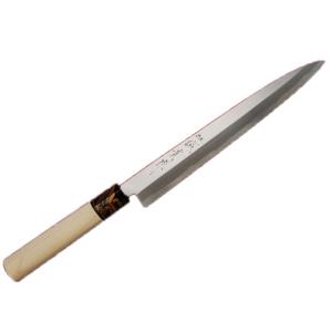 包丁 柳刃210mm 郷右馬允義弘 上作 安来鋼白紙2号 鞘付 水牛柄 山脇