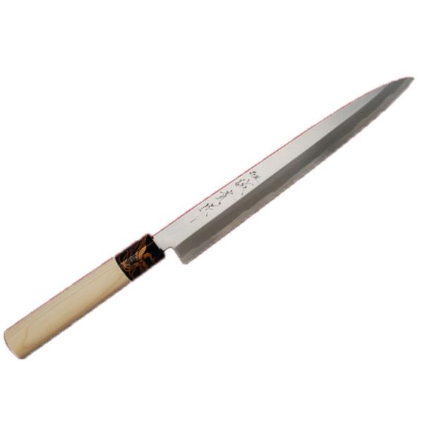 田中一之刃物製作所 みきかじや村 蒔絵『金鳳凰』青紙鋼カスミ仕上 柳刃 包丁8寸 No.TS067 ...