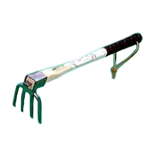 鍛造ステンレス 片手鍬 4本爪 柄全長360mm 先巾90mm H2914653 フジカワ 三冨D