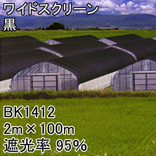 2m×100m 黒 遮光率95％ ワイドスクリーン 遮光ネット BK1412 寒冷紗 日本ワイドクロ...