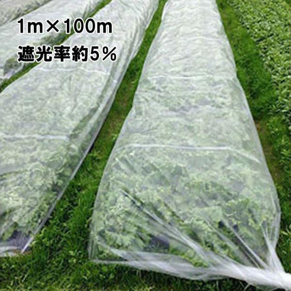 1m×100m 白 遮光率約5％ ワリフ 遮光ネット HS-1000 寒冷紗 JX ANCI タS ...