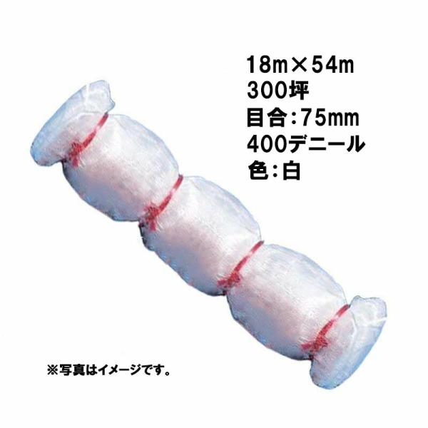 12本 国産 防鳥網 18m×54m 300坪 75mm 目合 400デニール 白 防鳥ネット 小商...