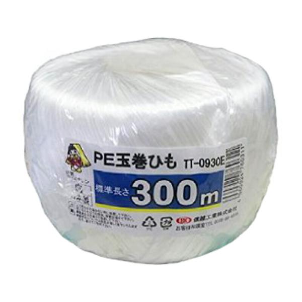 36巻 国産 荷造紐 白 PE玉巻ひも 300m TT-0730E 荷物 の 荷造り 梱包 紐 ロー...