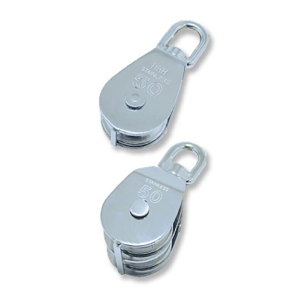 ステンレス滑車 ステンレス豆ブロック 型式 50×1MS 車径 50 mm 使用荷重 250 kg ...