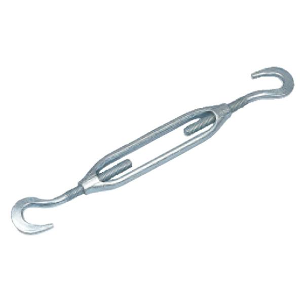 ロープ付属金具 枠式ターンバックル 両フック(白) 電気メッキ TB TB16 ねじの径 W5/8 ...