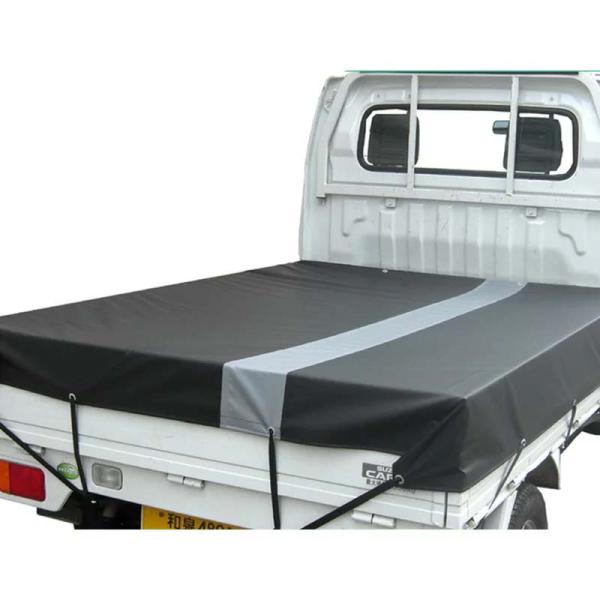 トラックシート 軽トラ用 ライン ターポリンシート STL-BK ブラック 1.9×2.1m 荷台サ...