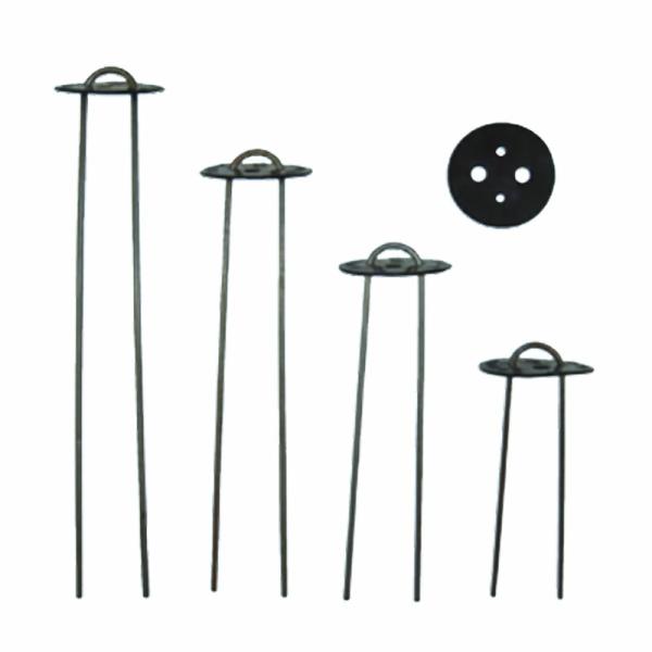 黒丸君 (黒) 4穴 錆びにくい メッキ杭 30cm 200組 槍木産業 うつぎ産業 カ施 代引不可