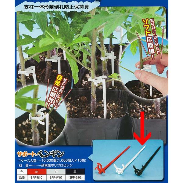 サポートペンギン11 白 SPP 11cm-W10 1000本 支柱一体型 苗 倒れ防止 保持具 シ...