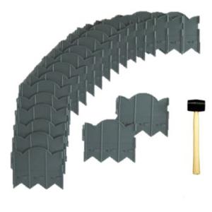 コンパル 根止めフェンス 20枚入 ハンマー付 庭 芝生 根止め 手入れ アサノヤ産業 D