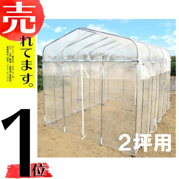 2坪 前後 ドア 付 2.2×3m ダイムハウス 入り口 扉 付 ビニールハウス 第一ビニール 第B...