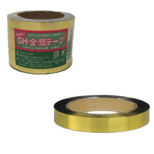 コンパル 防鳥テープ OH 金銀テープ 5巻入 12mm×90m アサノヤ産業 D