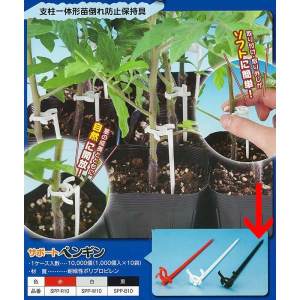 サポートペンギンミニ8 白 SPPM-W10 1000本 支柱一体型 苗 倒れ防止 保持具 シーム ...