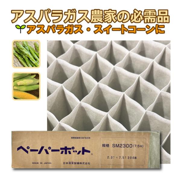 ペーパーポット SM2300 (7.5H) 120冊 (個) 300鉢 生分解性 紙筒 播種 種まき...