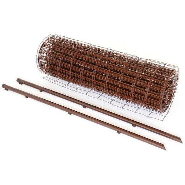 茶 アニマルフェンス セット 1.5×15m (フェンス1巻・支柱11本) ブラウン 害獣 防獣 イ...