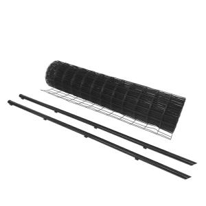 ブラック 黒 アニマルフェンス 1.0×20m フェンス(金網)と支柱11本のセット プラスワイズ シN直送 BKF10｜plusys