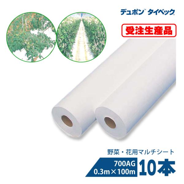 10本 タイベック マルチ 700AG 0.3m×100m 白 野菜 フルーツ 花卉 遮熱性 通気性...