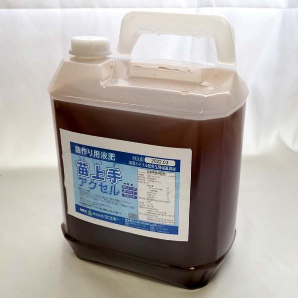 苗上手 アクセルA 液 4.2L 徳用 液状複合肥料 有機酸配合 生育促進資材 肥料 農業 ミズホ ...