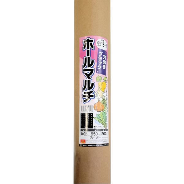 穴あき マルチ 黒 9515 0.02mm×95cm 幅×200m 5列並列 穴径20mm ホールマ...
