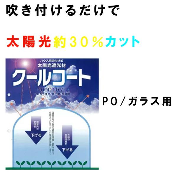 遮光塗料 ハウス用吹付け式太陽光遮光 クールコート 10L PO ガラス用 遮光率約30％ 温室内温...