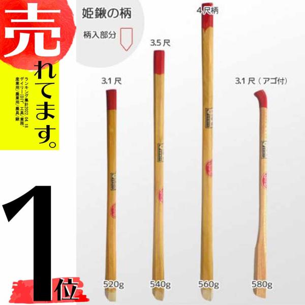 部品のみ 姫鍬の柄のみ 3.5尺(105cm) 堤製作所 中G H