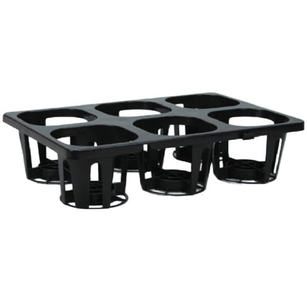 10個 システムトレー 180 黒 6穴 W55×D37×H13.5cm 18〜13.5cmポット ...