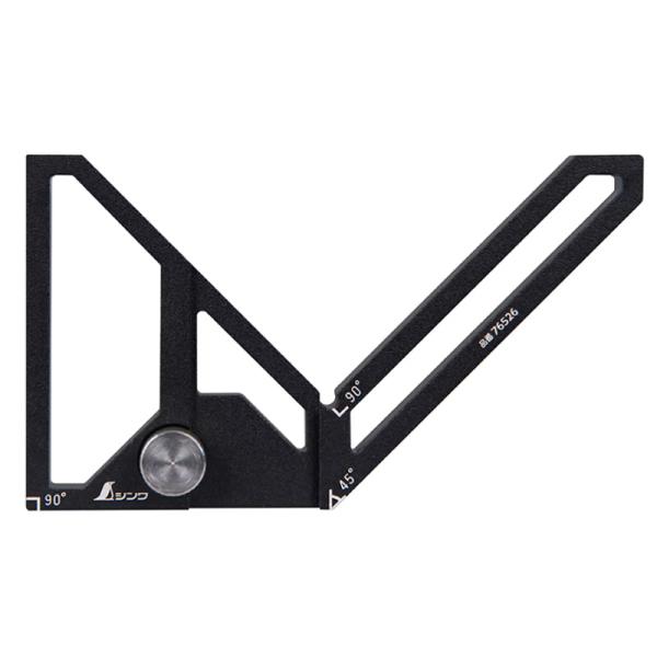 直尺用 センターガイドスコヤ アルミ製 76526 30cm用 ブラック 65×112×21mm 7...