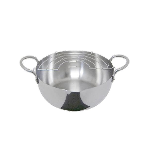 ステンレス 揚げ鍋 22cm IH対応 天ぷら鍋 日本製 ウルシヤマ金属 金TD