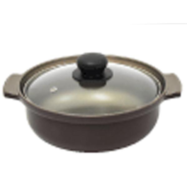 IH 味彩鍋 8号 IH対応 卓上鍋 アルミ テフロン 日本製 ウルシヤマ金属 金TD