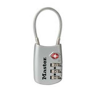 マスターロック TSAロック ナンバー可変式 シルバー 4688JADSLV ケーブルタイプ TSA ロック 鍵 防犯 旅行 ケーブル Master Lock アMD｜