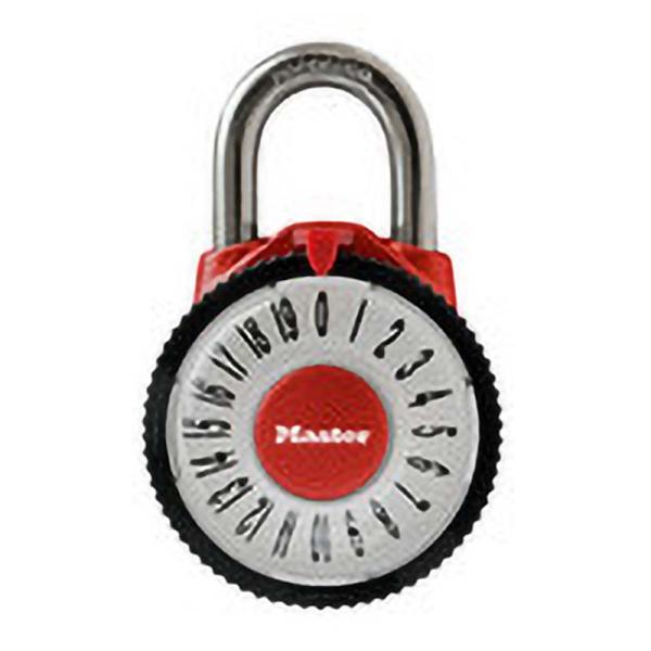 マスターロック ダイヤル式 南京錠 拡大レンズ付 レッド 1588JADRED レンズ付 ダイヤル ...