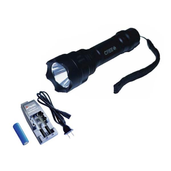 CREE 7W LEDルミナスライト 充電セット 充電器+青充電池 LED ハンドライト ペンライト...