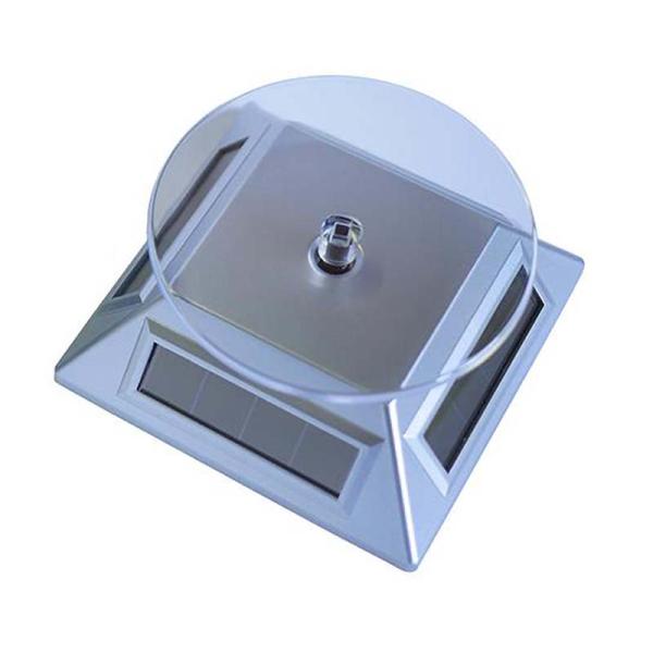 ソーラー 回転台 シルバー ラウンドテーブル 回転 テーブル ソーラー式 ディスプレイ ディスプレー...