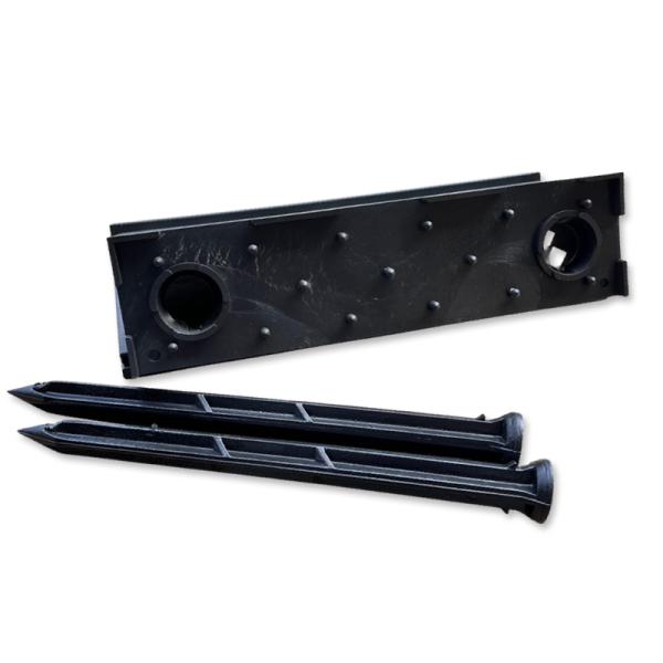 4個 プラ 仮設階段 500mm幅 対応傾斜角度30-45度 杭付 法面ステップ 法面 畦 あぜ 斜...