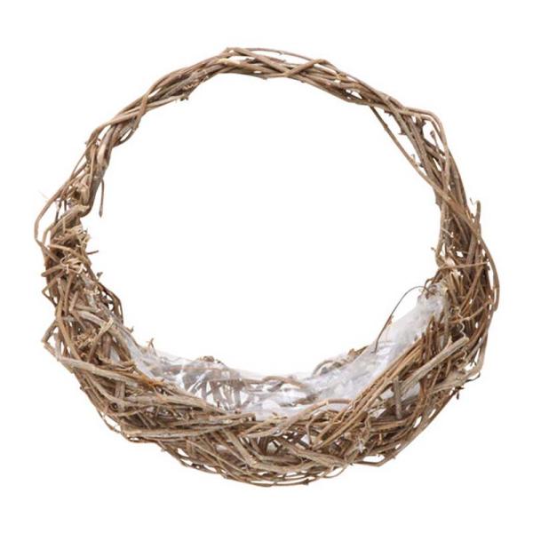 バッグリース 30cm ナチュラル 118-45320-0 花材 花資材 フラワーベース リース フ...