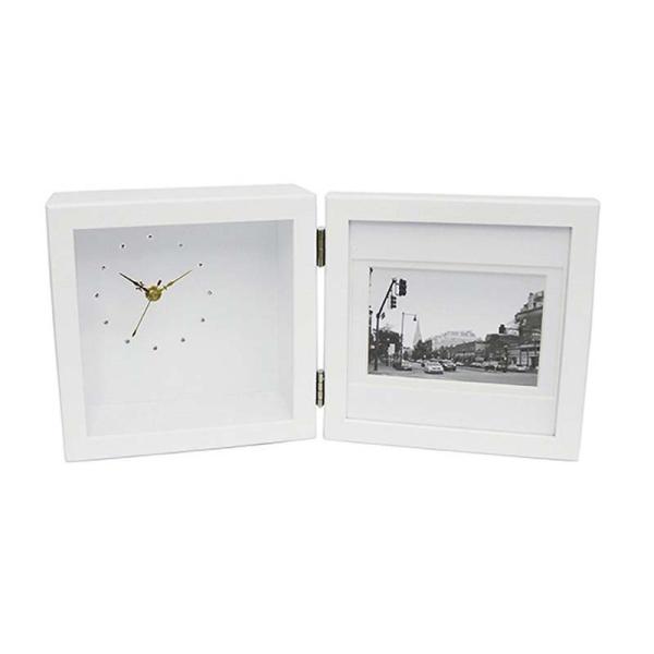 ピクチャークロック M ホワイト FC-581 フレーム 額 時計 フラワーベース インテリア 花器...