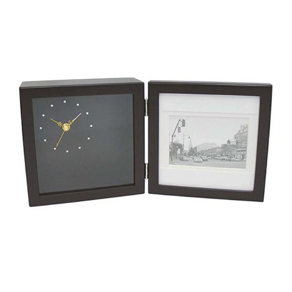 ピクチャークロック M ブラウン FC-582 フレーム 額 時計 フラワーベース インテリア 花器...