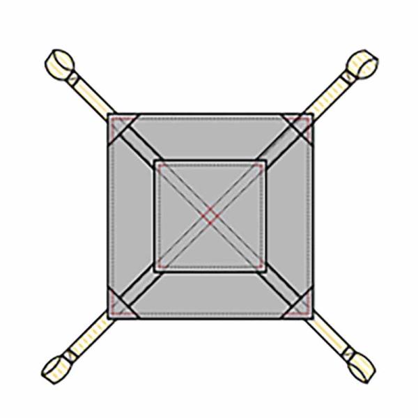 受注生産 バロンモッコ PP 4点吊タイプ 5枚入 運搬吊具 250×250cm 工事現場 土木工事...