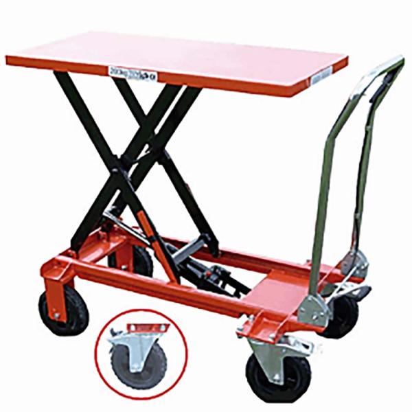 油圧テーブルリフト 油圧式 テーブル運搬車 200kg 大車輪タイプ KT-200LB 運搬 リフト...
