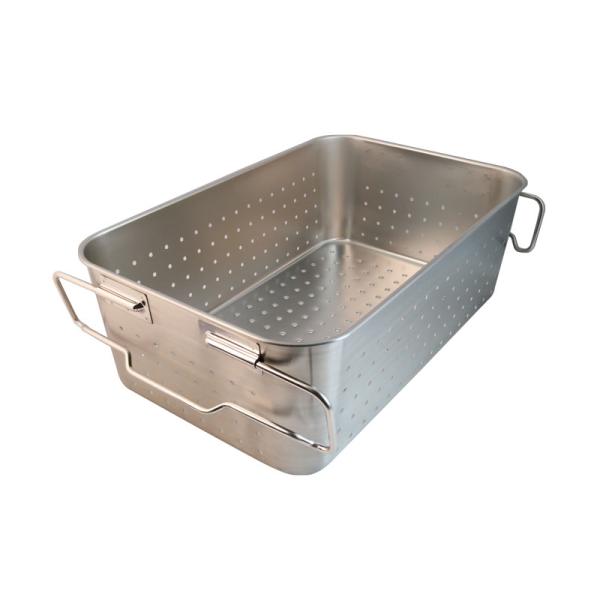 ステンレス 給食バット運搬型 穴明 積み重ねハンドル付 深さ200mm SH-6038-8P スギコ...