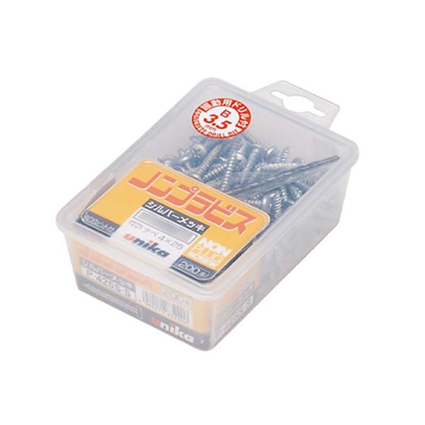 アンカー ノンプラビス シルバーメッキ ドリル付 ナベ頭 P-425B-S ユニカ 200本入×5パ...