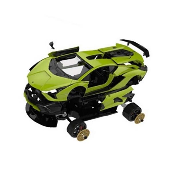 ラジコン 1/18 組立タイプ ランボルギーニ SIAN グリーン ラジコンカー プラモデル RAS...
