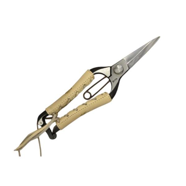 剪定ばさみ 双刃型両刃芽切鋏 8インチ 金止 本革巻 みきかじや村 TS062 はさみ 芽切鋏 園芸...